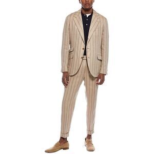 Brunello Cucinelli Mens  2Pc Linen Suit With Pleated Pant